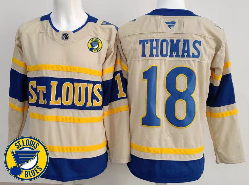 Men St.Louis Blues #18 Thomas Cream 2025 Fanatics Home Premium NHL Jersey style 2